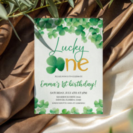 Invitación Lucky One Shamrock 1er cumpleaños
