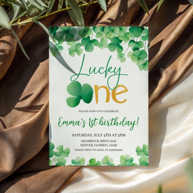 Invitación Lucky One Shamrock 1er cumpleaños (Subido por el creador)