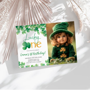 Invitación Lucky One Shamrock 1er cumpleaños foto
