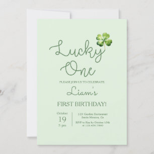 Invitación Lucky One Shamrock Birday Boy