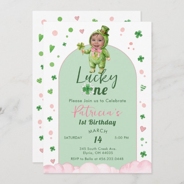 Invitación Lucky One St Patrick Birthday Photo (Anverso / Reverso)