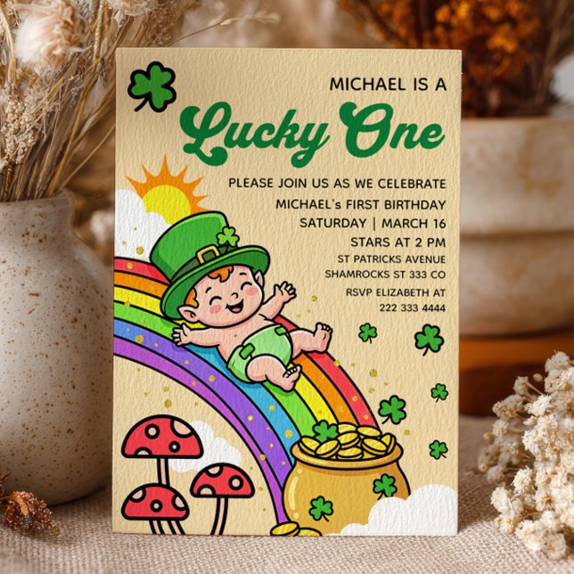 Invitación Lucky One St.Patrick's Day 1st Birthday Party  (Subido por el creador)