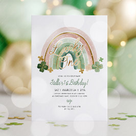 Invitación Lucky One! St Patrick's Day 1st Birthday Rainbow