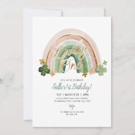 Invitación Lucky One! St Patrick's Day 1st Birthday Rainbow