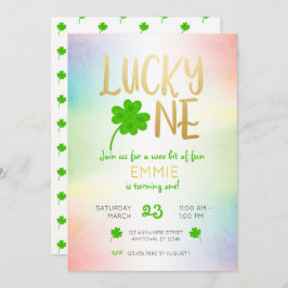 Invitación Lucky One St Patricks Day Shamrock Birthday