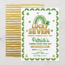 Invitación Lucky Seven Cumpleaños número 7 del Día de San Pat
