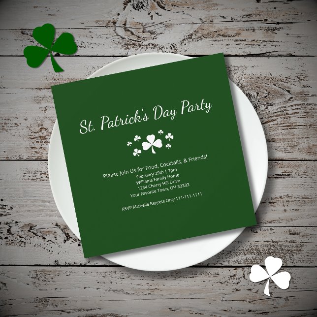 Invitación Lucky ShamrocksSt. Patrick's Day Party Green (Subido por el creador)