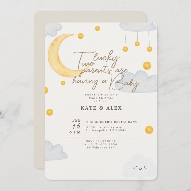 Invitación Lucky St Patrick's Gender Neutral Baby Shower (Anverso / Reverso)