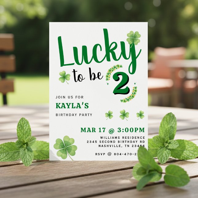 Invitación Lucky to be St Patrick's Day Kids Birthday Party (Subido por el creador)