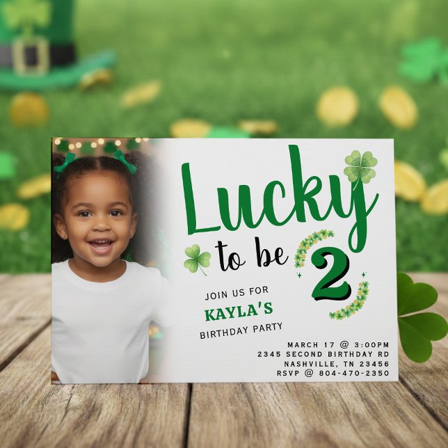 Invitación Lucky to be St Patrick's Day Photo Kids Birthday (Subido por el creador)