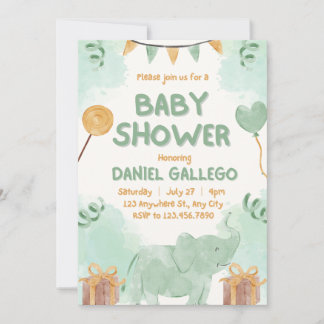 Invitación lúdica a la Baby Shower de los animales