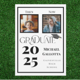 Invitación Luego y ahora graduación 2 año de foto graduado au