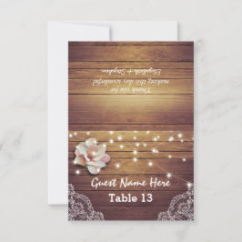 Invitación Lugar boda Número de tabla Floral Luz Lace de made