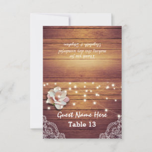 Invitación Lugar boda Número de tabla Floral Luz Lace de made