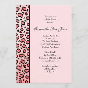 Invitación Lugar de impresión de leopardo rosa ducha de novia