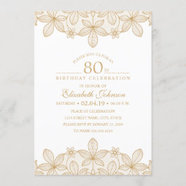 Invitación Lugar de oro único para la fiesta de cumpleaños nú