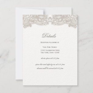Invitación Lugar floral victoriano sobre Boda de diseño blanc
