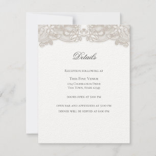 Invitación Lugar floral victoriano sobre Boda de diseño blanc