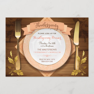 Invitación Lugar rústico elegante con bellota de madera hoja