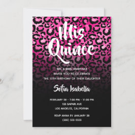 Invitación Lugares de leopardo de los glam rosados cálidos Om