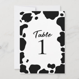 Invitación Lugares de vaca manchada impresión negro blanco nú