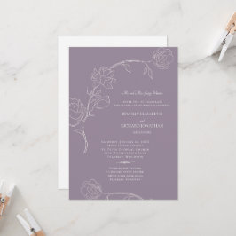Invitación Lugares elegantes de Lavanda y Floral de mano 2