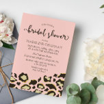 Invitación Lugares leopardo y cortadoras de tigres<br><div class="desc">Invitación a la ducha de novia con patrones animales mixtos en marrón,  oro y rosa rubor.</div>