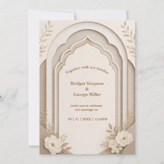 Invitación Lujo Arco Moderno Bodas Florales de Eucalipto
