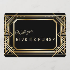 Invitación Lujo Art Deco Oro Genial Me Regalarás
