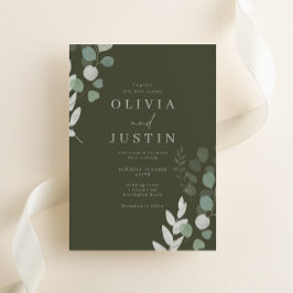 Invitación Lujo boda: Boda de la vegetación de oliva divina