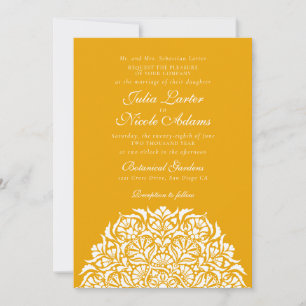 Invitación Lujo Caprichoso Estilo Floral Marfil Boda Frontera
