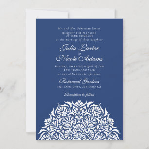 Invitación Lujo Caprichoso Estilo Floral Marfil Boda Frontera