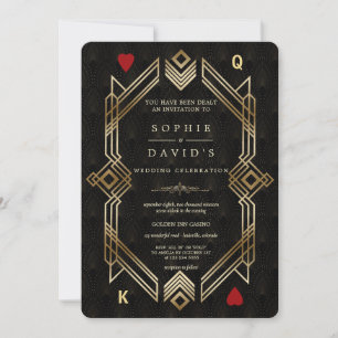 Invitación Lujo Casino Great Gatsby Las Vegas Boda de Póquer
