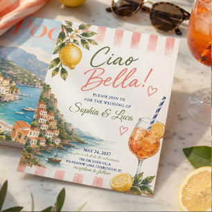 Invitación Lujo Ciao Bella Italiano Costa de Amalfi