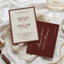 Lujo Clásico de Dinero Antiguo Boda Burgundy