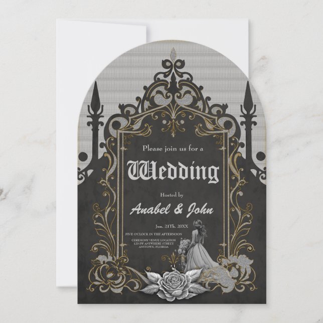 Invitación Lujo con romance (Anverso)
