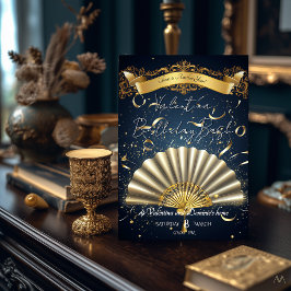 Invitación Lujo Cumpleaños Temático de Ventilador | Elegancia