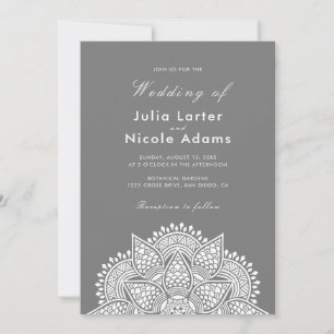 Invitación Lujo de boda metálico geométrico brillante