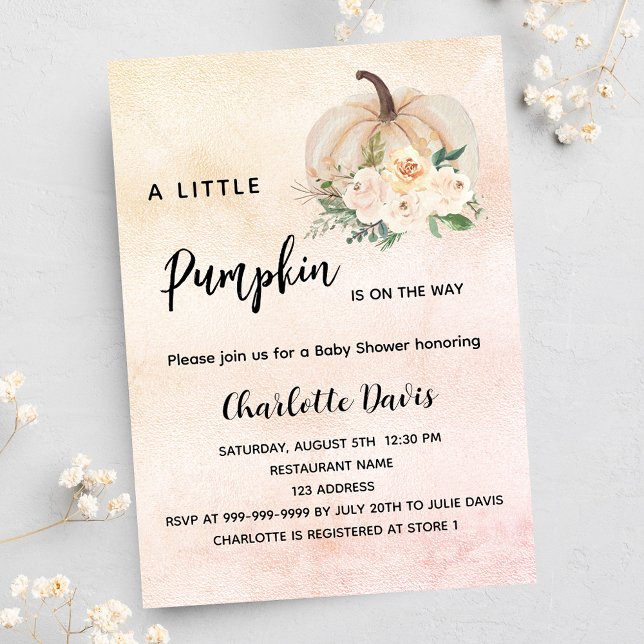 Invitación Lujo de flores de calabaza de Baby Shower (Subido por el creador)