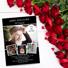 Invitación Lujo de la fiesta de cumpleaños con fotos en blanc