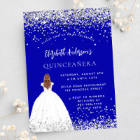 Lujo de lujosos trajes de plata azul real de Quinc