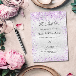 Invitación Lujo de renovación de boda de promesa violeta de p
