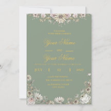 Lujo Elegante Boho Minimalista Verde Salvia Dorado