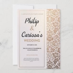 Invitación Lujo en el cultivo de flores doradas