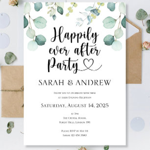 Invitación Lujo Feliz Para Siempre Después Del Boda Fiesta Eu