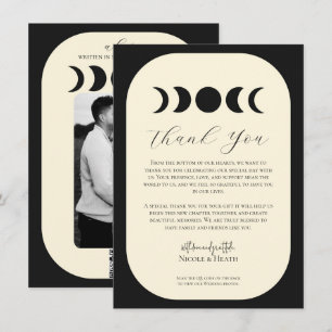Invitación Lujo Lunar Negro y Crema Fase Lunar Boda