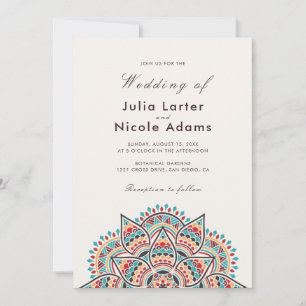 Invitación Lujo metálico geométrico brillante boda