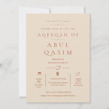Lujo Minimalista Beige Aqeeqah Bebé niño