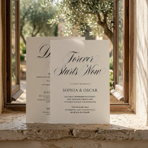 Invitación Lujo Minimalista Para Siempre Comienza Ahora Bodas