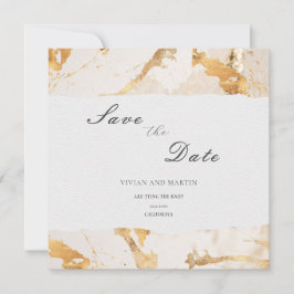 Invitación Lujo Moderno Oro Abstracto Save The Date
